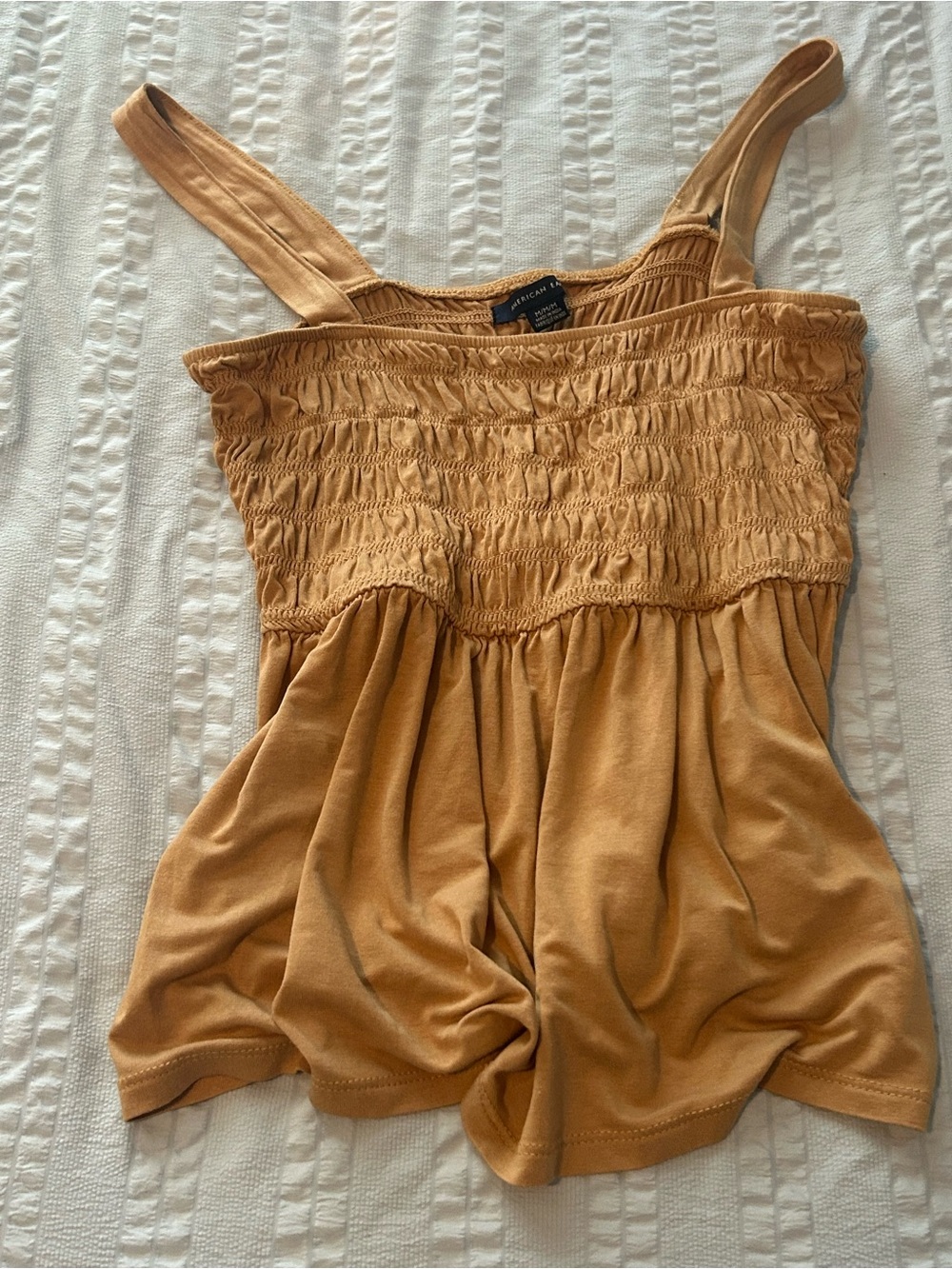 American Eagle Outfitters Mustard Smocked Tank